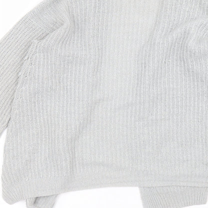 F&F Girls Grey V-Neck  Acrylic Cardigan Jumper Size 13-14 Years