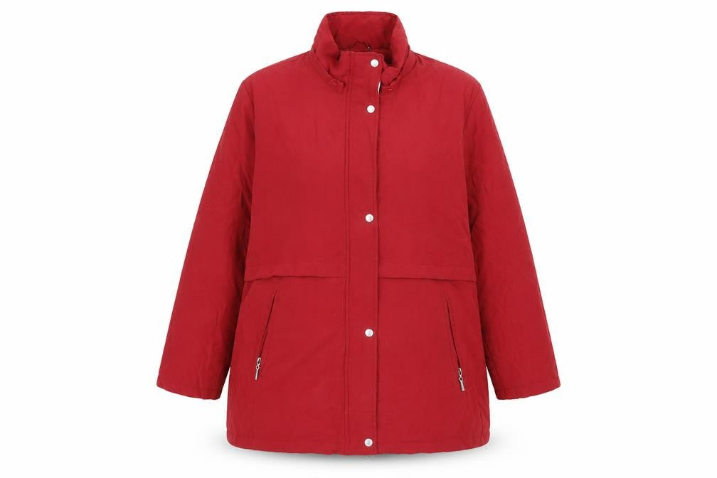 Womens UK Size XL Damart Red Pea Coat