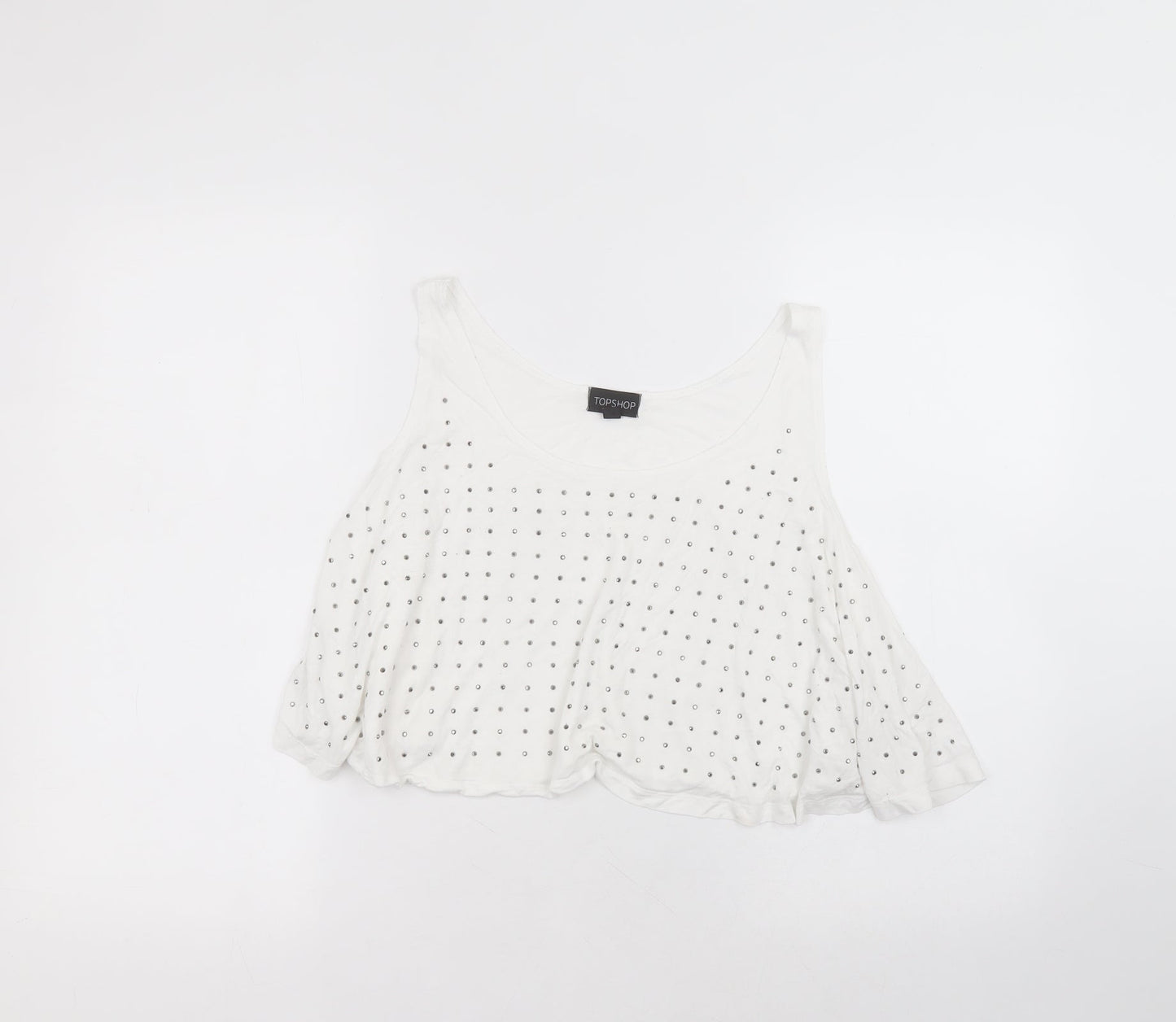 Womens UK Size S Topshop White Basic Blouse