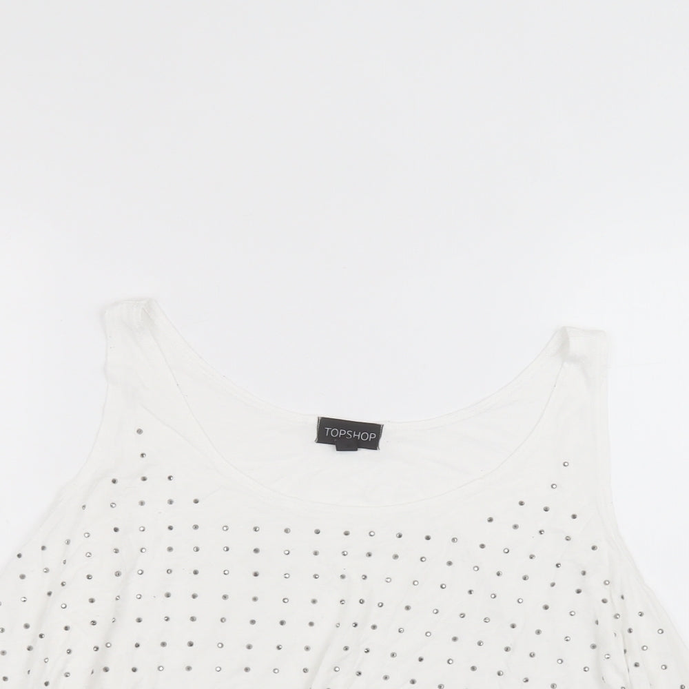 Womens UK Size S Topshop White Basic Blouse