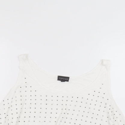 Womens UK Size S Topshop White Basic Blouse