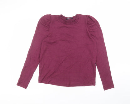 F&F Womens Purple  Viscose Basic T-Shirt Size 10 Round Neck