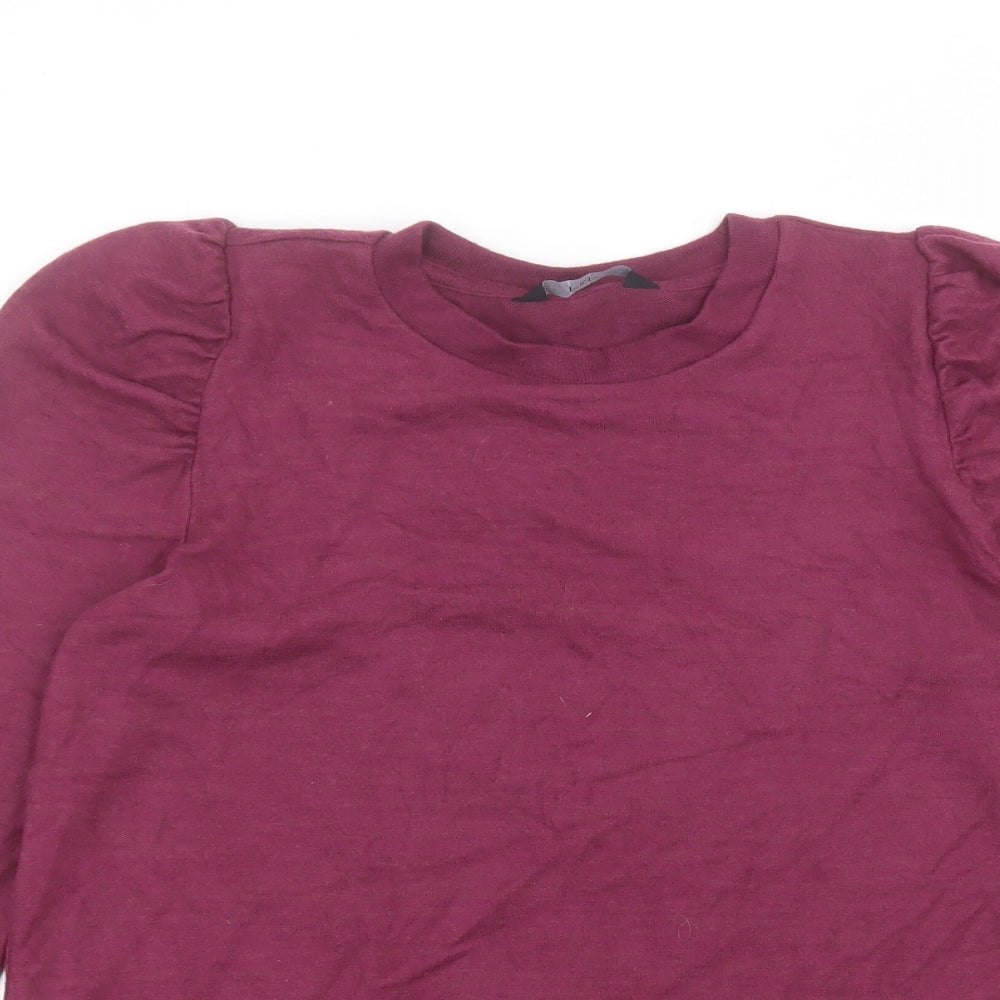 F&F Womens Purple  Viscose Basic T-Shirt Size 10 Round Neck