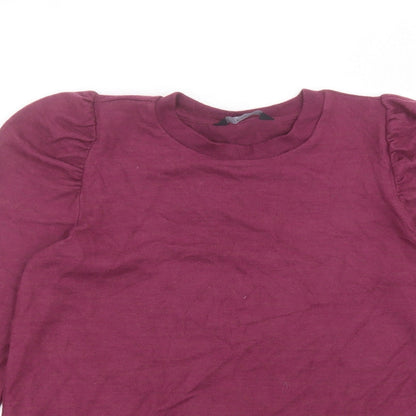 F&F Womens Purple  Viscose Basic T-Shirt Size 10 Round Neck