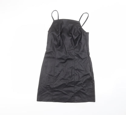 Topshop Womens Black  Polyester A-Line  Size 6  Round Neck