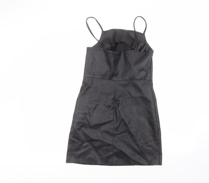 Topshop Womens Black  Polyester A-Line  Size 6  Round Neck