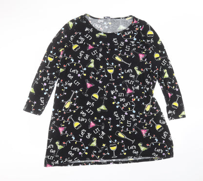 Studio Womens Black  Viscose A-Line  Size 16  Round Neck