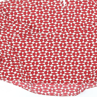 Primark Womens Red  Polyester Basic Blouse Size 14 Round Neck