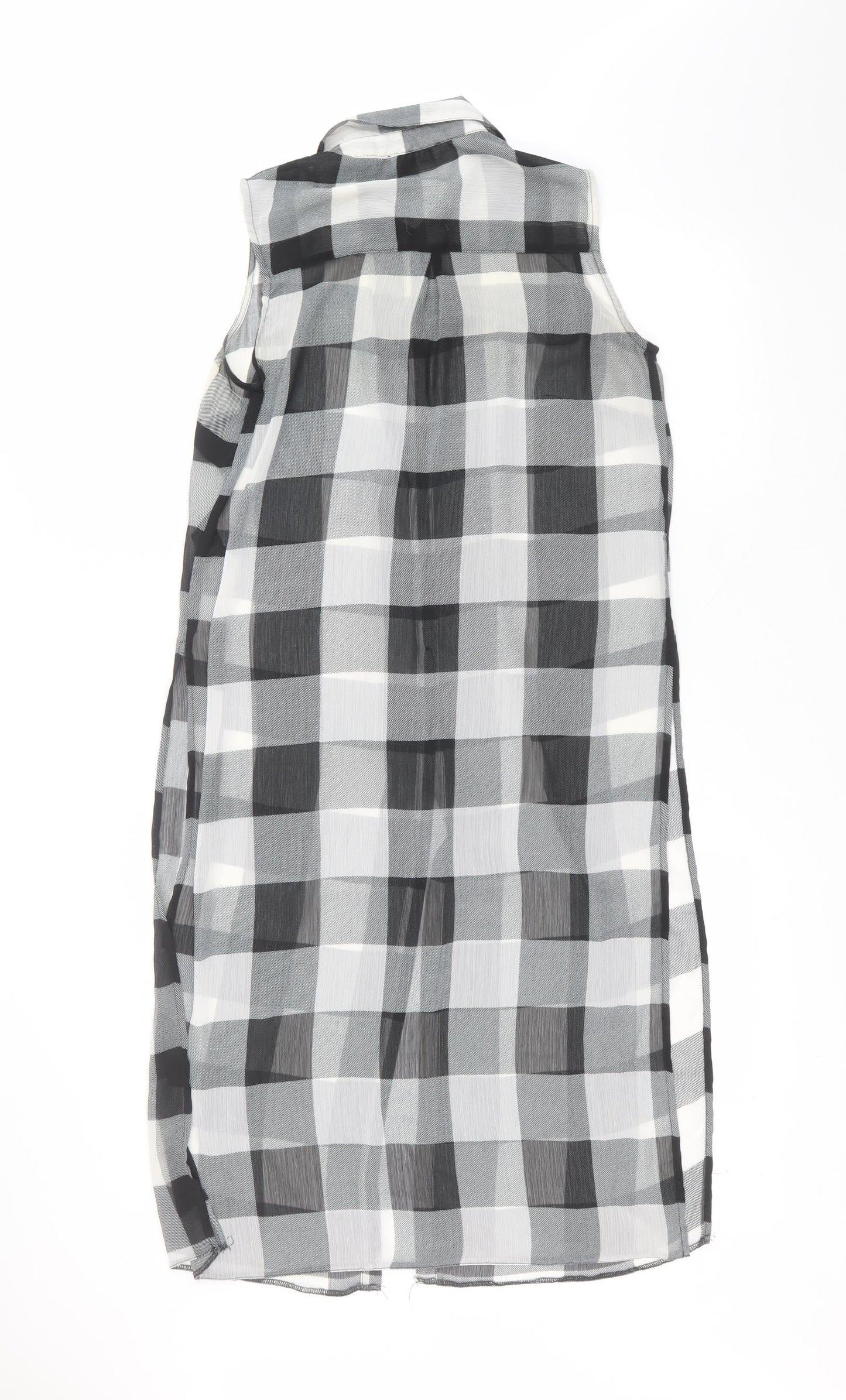 Matalan Womens Black  Polyester Basic Button-Up Size 10 Collared