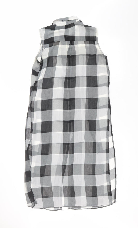 Matalan Womens Black  Polyester Basic Button-Up Size 10 Collared