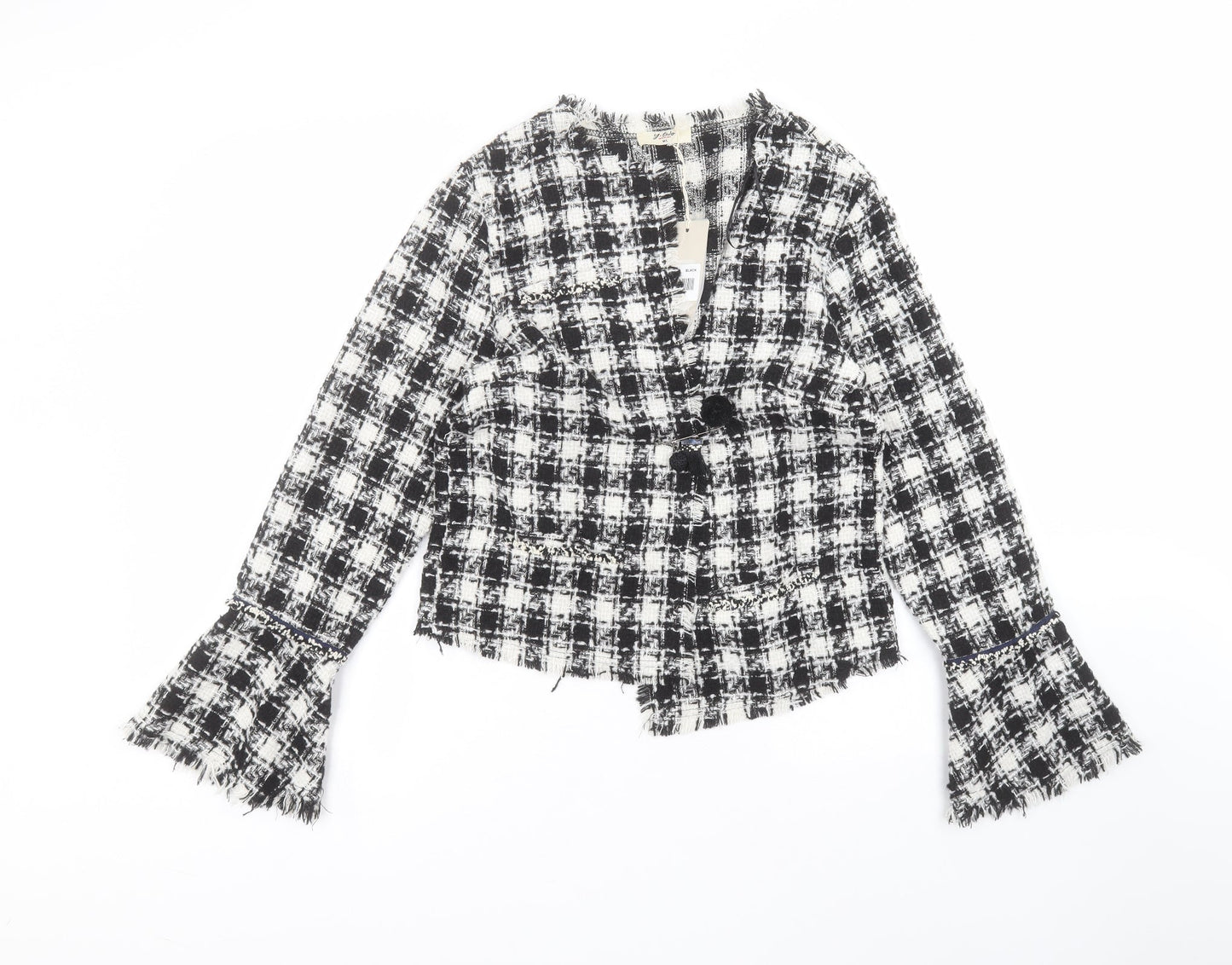 Y.two Womens White Round Neck  Viscose Cardigan Jumper Size M