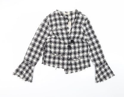 Y.two Womens White Round Neck  Viscose Cardigan Jumper Size M