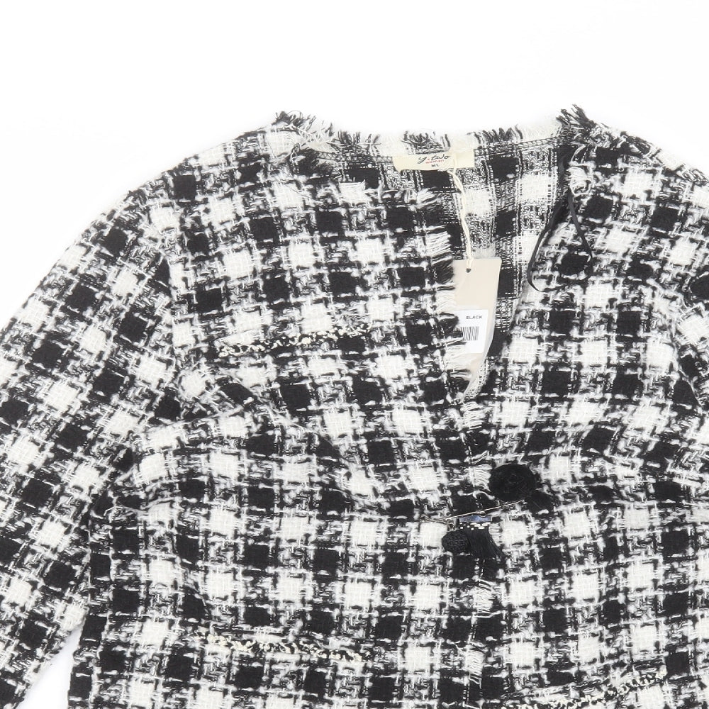 Y.two Womens White Round Neck  Viscose Cardigan Jumper Size M