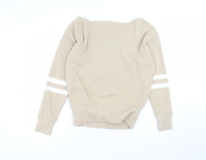 MISSAP Womens Beige Roll Neck  Acrylic Pullover Jumper Size M