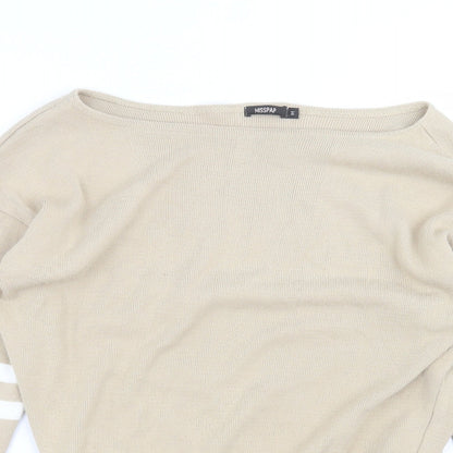MISSAP Womens Beige Roll Neck  Acrylic Pullover Jumper Size M