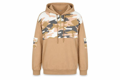 Front view of Select women’s brown cotton pullover hoodie, size M