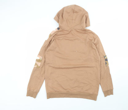 Back view of Select women’s brown cotton pullover hoodie, size M
