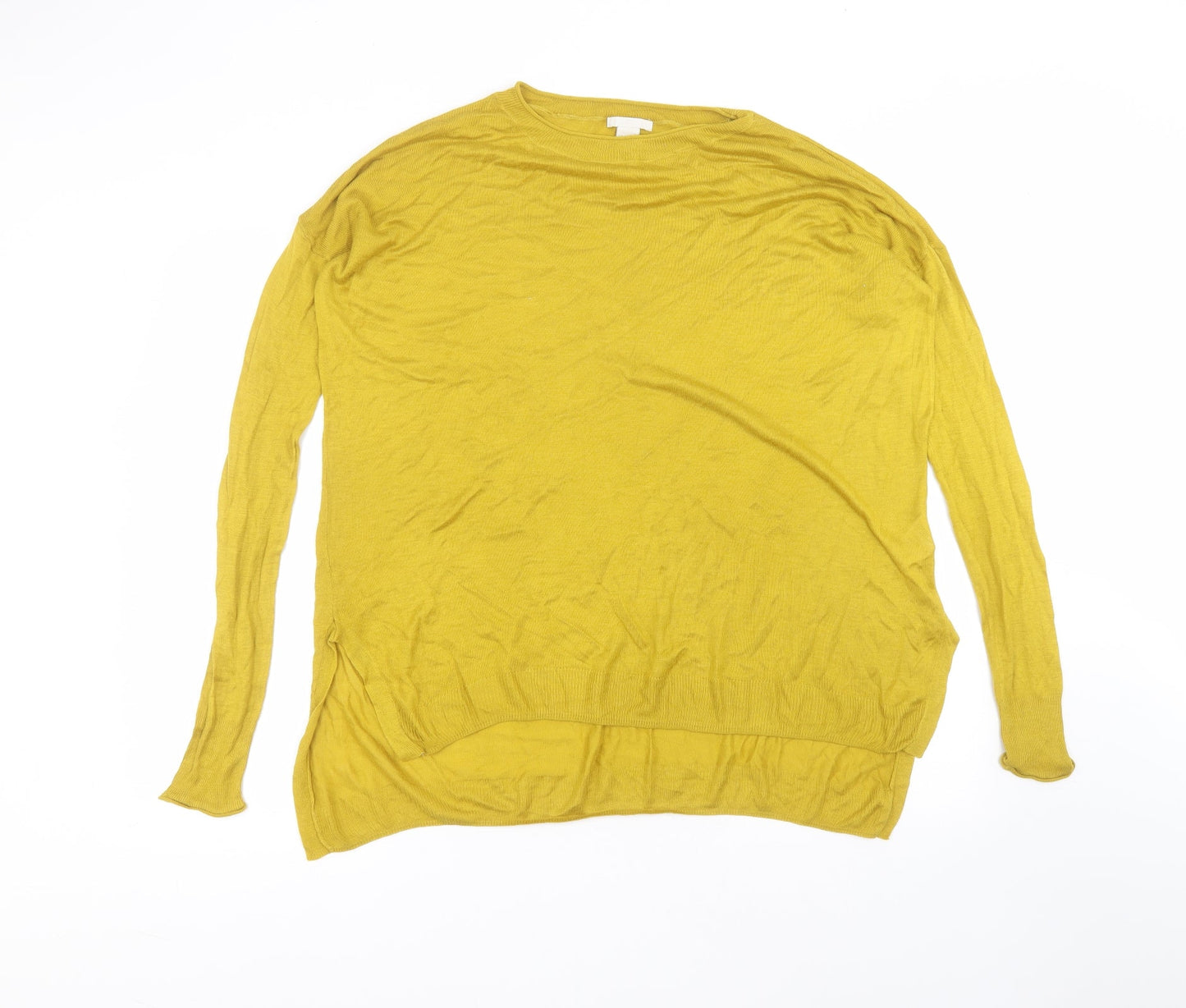 Womens UK Size S H&M Yellow Basic T-Shirt