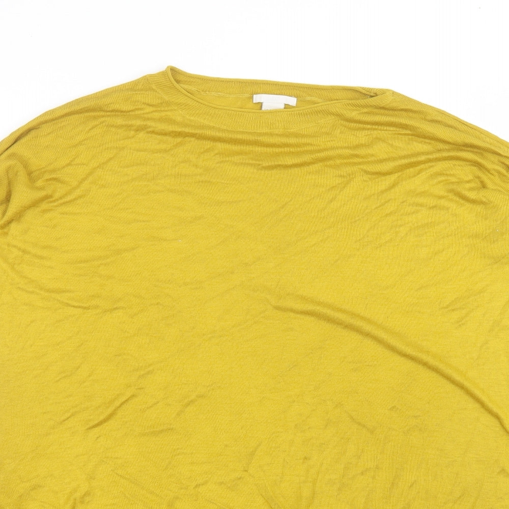 Womens UK Size S H&M Yellow Basic T-Shirt