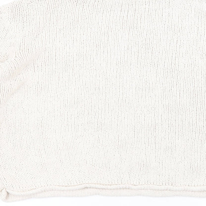 TU Womens White Round Neck  Cotton Pullover Jumper Size 16