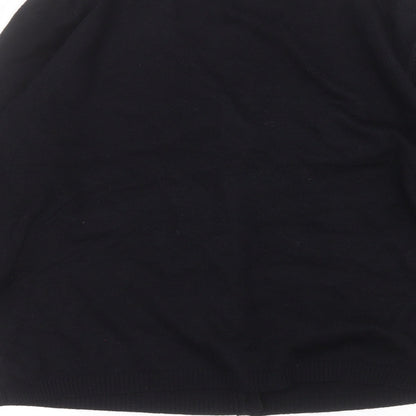 E&D Womens Black V-Neck  Acrylic Cardigan Jumper Size M