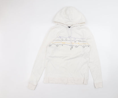 ESMARA Womens White  Polyester Pullover Hoodie Size S