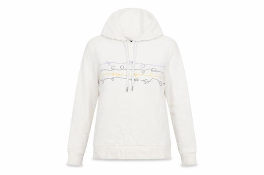 Front view of ESMARA women’s white polyester pullover hoodie, size S