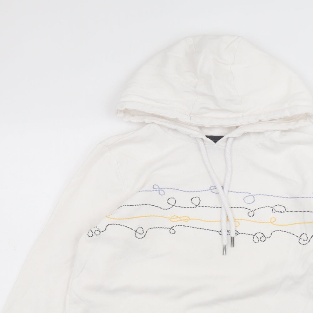 ESMARA Womens White  Polyester Pullover Hoodie Size S