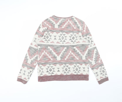 Atmosphere Womens White Round Neck  Cotton Pullover Jumper Size 10