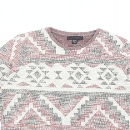 Atmosphere Womens White Round Neck  Cotton Pullover Jumper Size 10