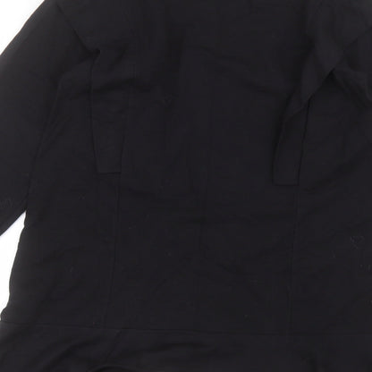 Boohoo Womens Black  Cotton Basic Blouse Size 10 Round Neck