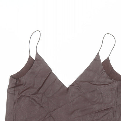 Womens UK Size S Zara Brown Basic Blouse