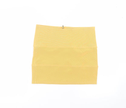 Papaya Womens Yellow  Polyester Mini Skirt Size 12