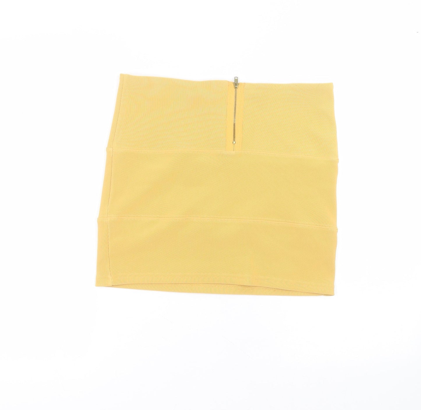 Papaya Womens Yellow  Polyester Mini Skirt Size 12