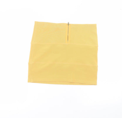 Papaya Womens Yellow  Polyester Mini Skirt Size 12