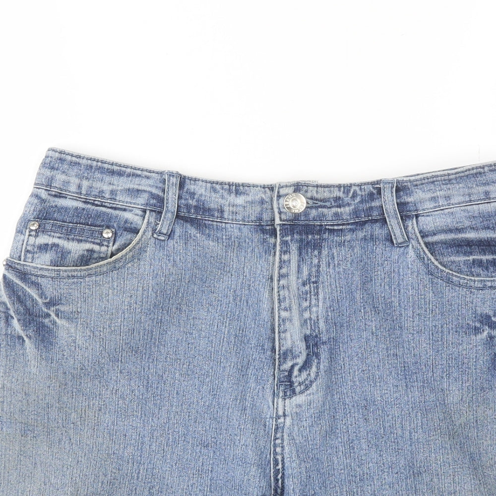 Blue Fashion Womens Blue  Cotton Chino Shorts Size 44 L6 in Regular