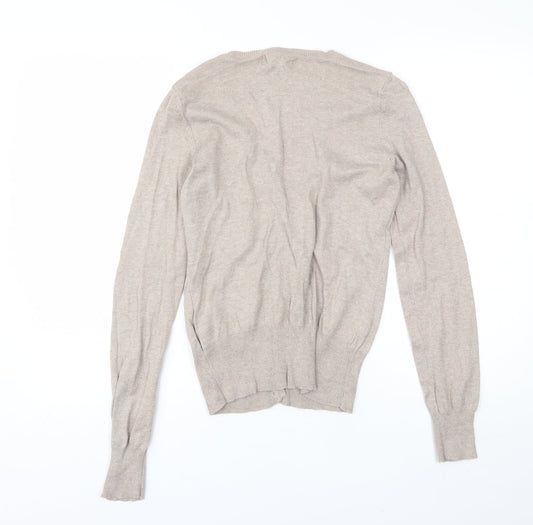 Clockhouse Womens Beige V-Neck  Cotton Cardigan Jumper Size L