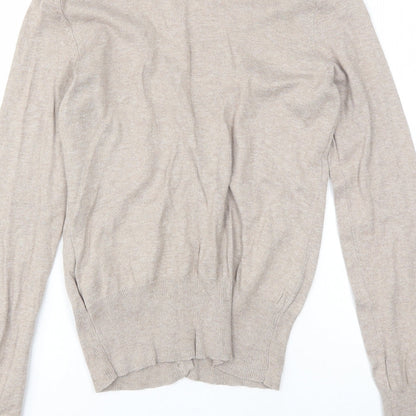 Clockhouse Womens Beige V-Neck  Cotton Cardigan Jumper Size L