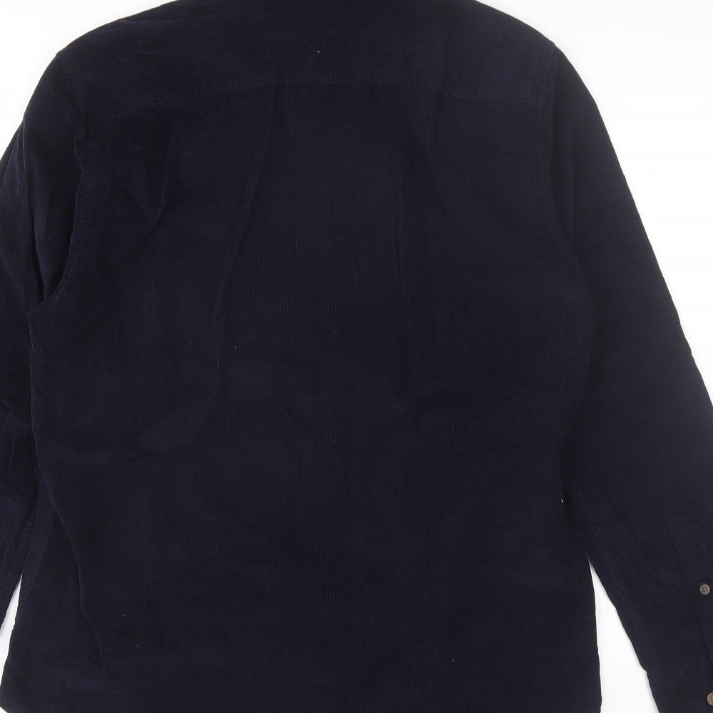 Taylor & Hunt Mens Blue  Cotton  Button-Up Size M Collared