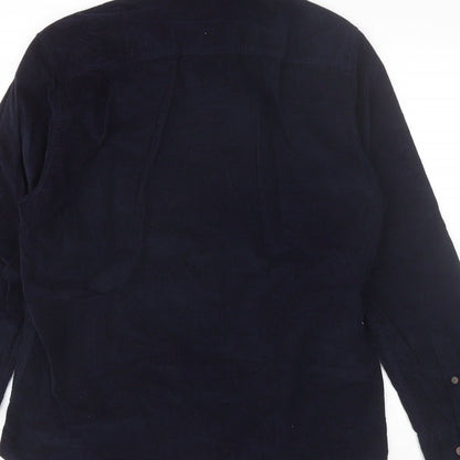 Taylor & Hunt Mens Blue  Cotton  Button-Up Size M Collared