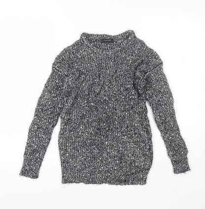 Atmosphere Womens Black Round Neck  Polyester Pullover Jumper Size 8