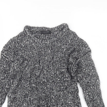 Atmosphere Womens Black Round Neck  Polyester Pullover Jumper Size 8