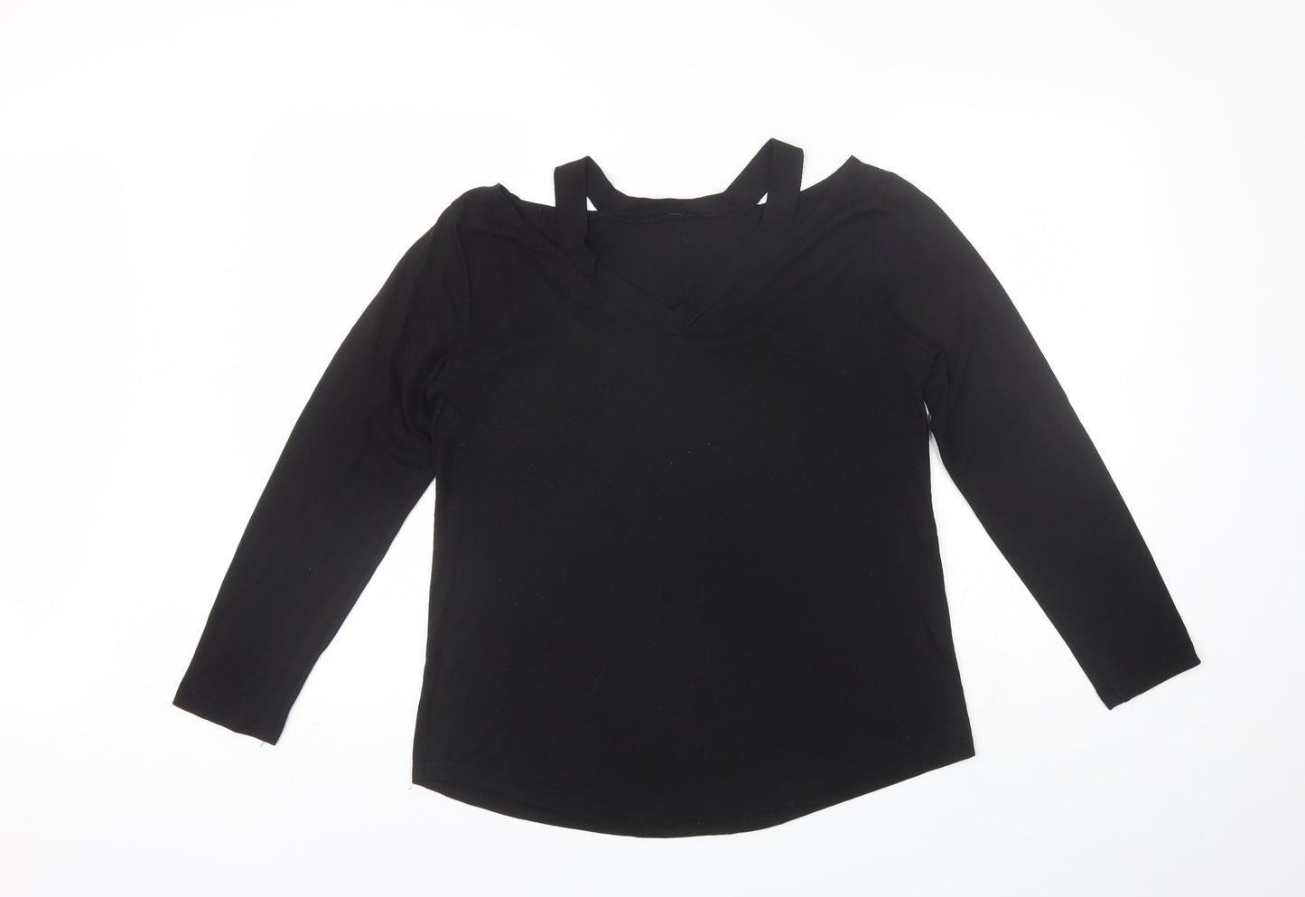 Womens UK Size XL Preworn Black Basic Blouse