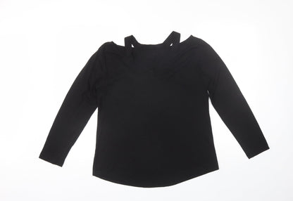 Womens UK Size XL Preworn Black Basic Blouse