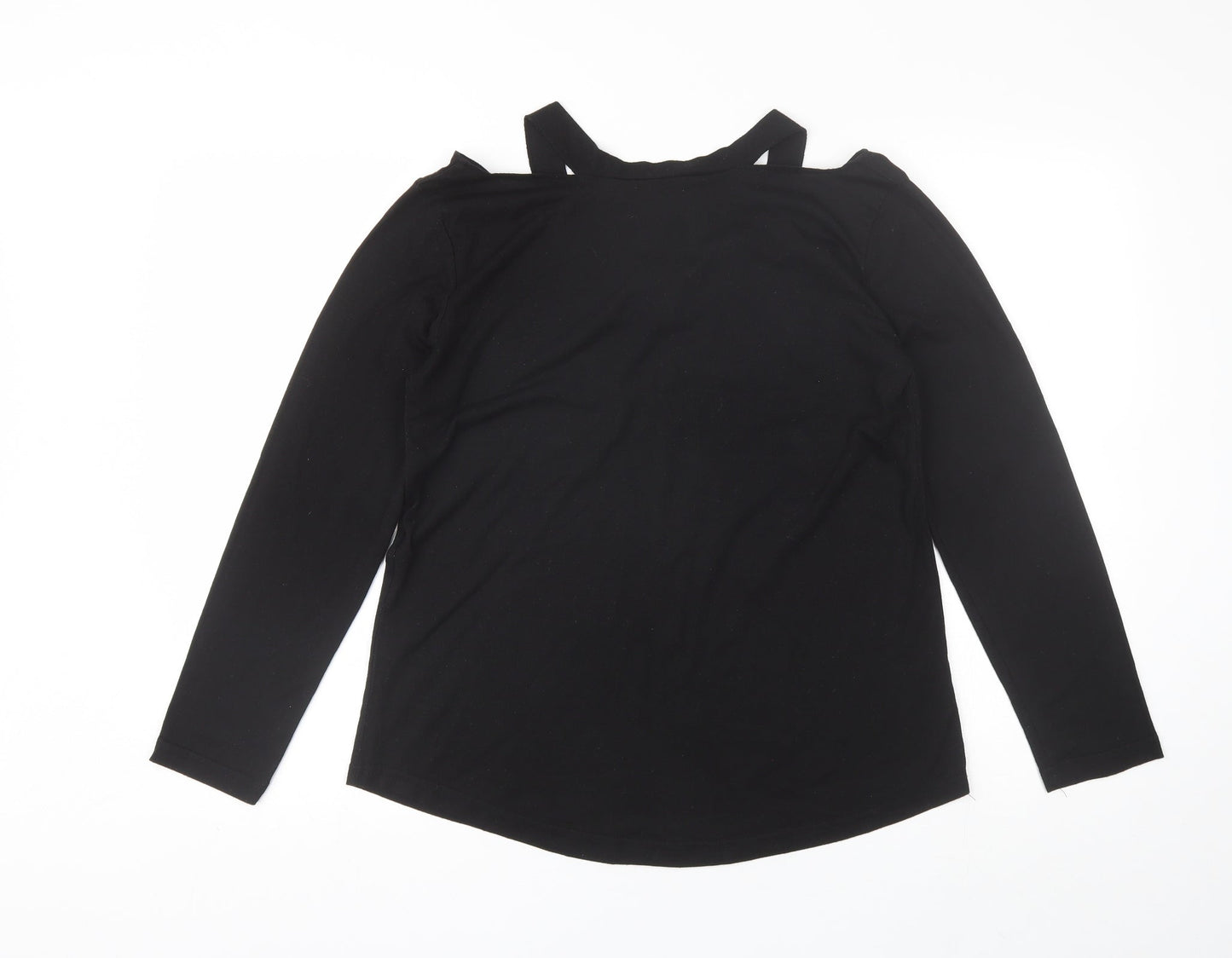 Womens UK Size XL Preworn Black Basic Blouse