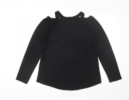 Womens UK Size XL Preworn Black Basic Blouse
