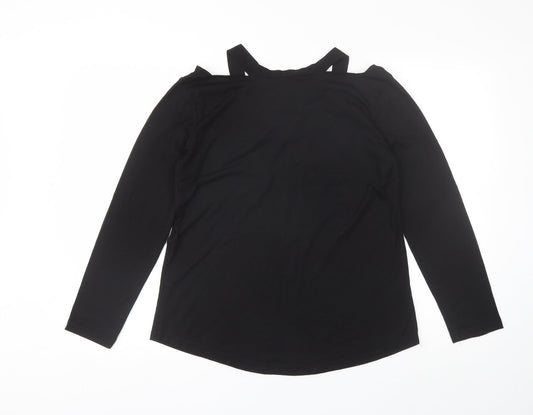 Womens UK Size XL Preworn Black Basic Blouse