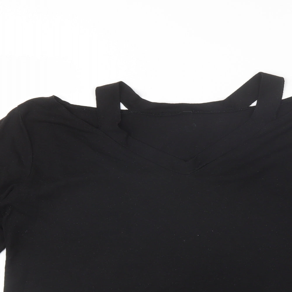 Womens UK Size XL Preworn Black Basic Blouse