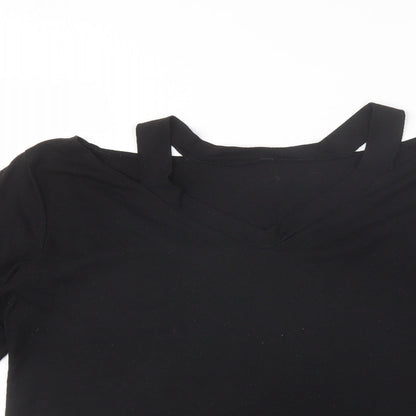Womens UK Size XL Preworn Black Basic Blouse