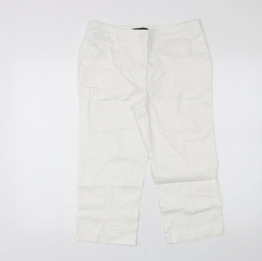 Womens UK Size 10 Papaya Regular Fit Chino White Trousers